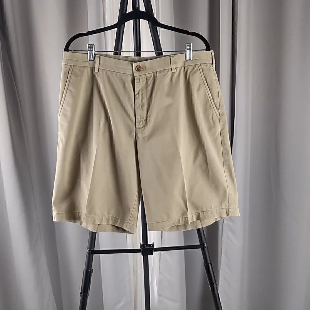 Izod Saltwater Stretch Men's Cotton Spandex Tan 4 Pocket Shorts Size 34
